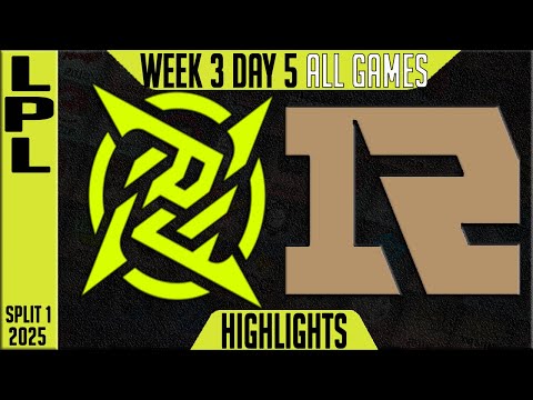 NIP vs RNG Highlights ALL GAMES | LPL Split 1 Groups 2025 W3D5 | Ninjas In Pyjamas vs Royal Never Gi