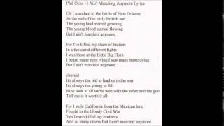 Phil Ochs - I Ain't Marchin Anymore live