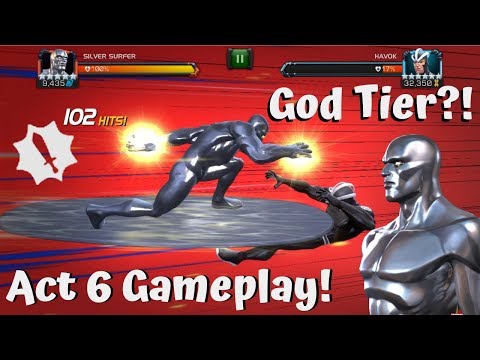 Silver Surfer God Tier?! Act 6 Gameplay! Freezer Burn Path! - Marvel Contest of Champions