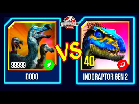 DODO LEVEL 99999 VS INDORAPTOR GEN 2 - Jurassic World : The Game