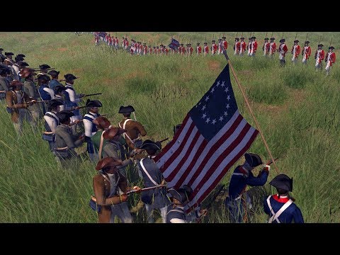 Militia forms a line in the Center ! American Revolution Line Battle Simulation