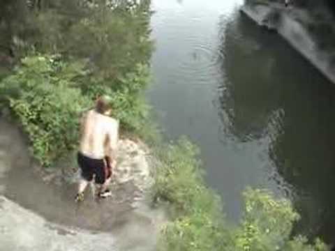 Epic Cliff Jump 80-90ft Gainer!
