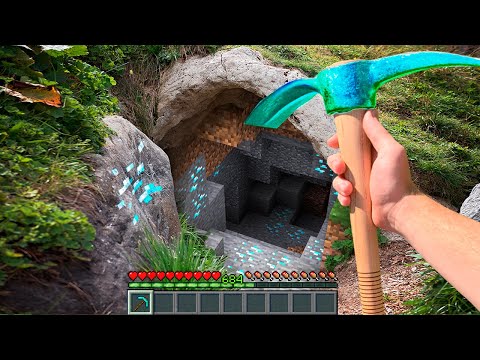 Minecraft in Real Life POV  Realistic Cave with Diamond Ore Minecraft MOVIE