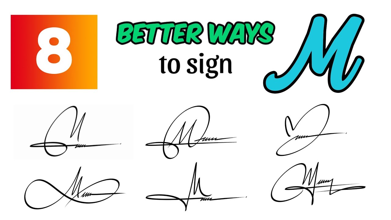✅ 8 Better Ways to Sign Letter M 🖋️ | M Signature Styles | Star Signature ✨