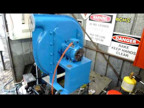 Industrial centrifugal blower open test run