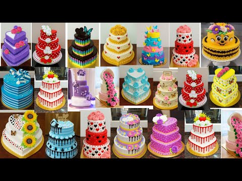 ✨Trending Two,3 tier Birthday cake designs🎂Cake Images/2 tier cake designs, photos for all occasions