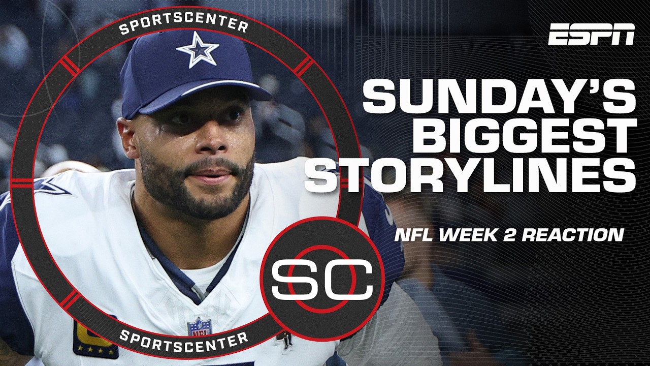 NFL Week 2 🏈 Dak breaks Romo’s TD record, injuries to Williams & Daniels | SportsCenter