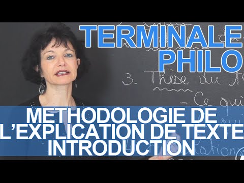 Methodology of text explanation: introduction - Philosophy - Terminale - Les Bons Profs