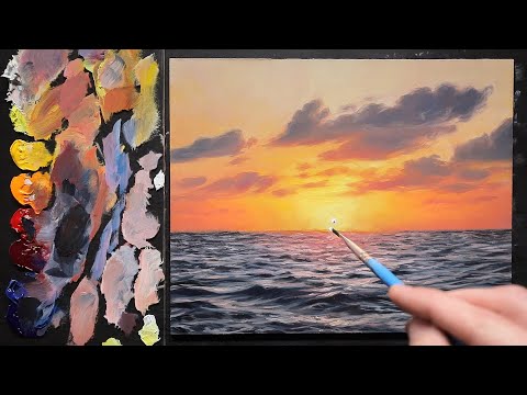 Captivating Light and Realistic Water - How To Paint an Ocean Sunset in Oils
