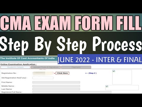 CMA Exam form fill step by step process - CMA inter, final June 2022 exams|exam fee #cmaexamform