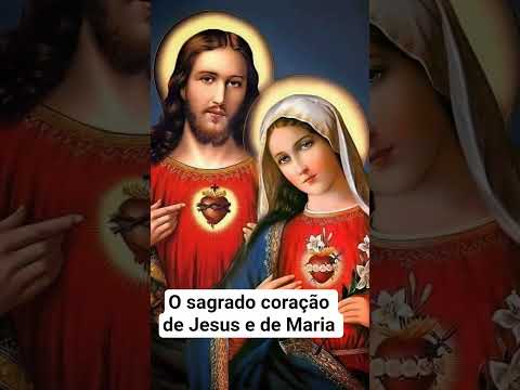 O sagrado coração de Jesus e de Maria