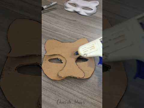 Making a cardboard mask because WHY NOT! 😄🐾 {#therian #quadrobics #theriangear #fypシ #therianmask}