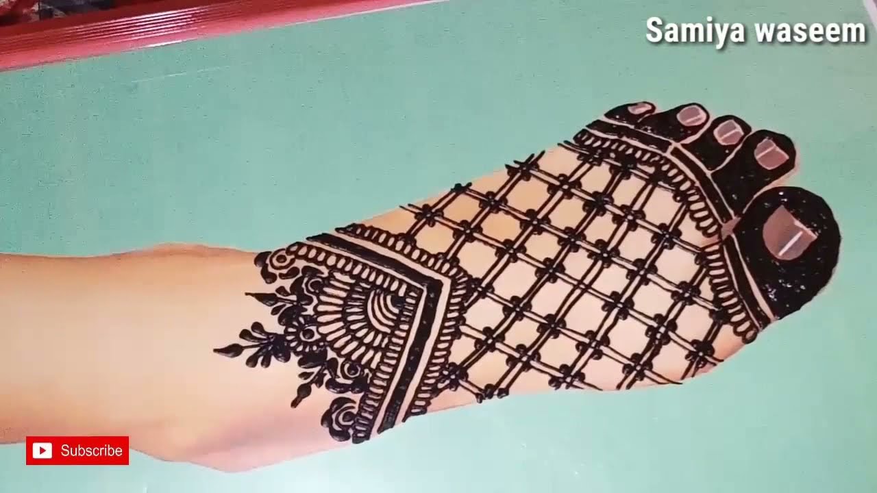 beautiful feet leg mehndi design for eid by samiya waseem