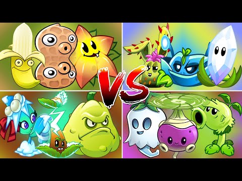 Random 4 Control Team vs PEA Team - Who Will Win? - PvZ 2 Team Plants vs Team Plants
