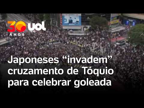 Copa do Mundo: japoneses fazem festa em cruzamento famoso de Tóquio para celebrar goleada na Tunísia