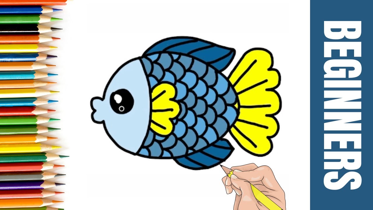 How to draw fish from beginners for Kids