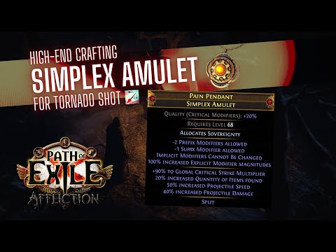 [PoE 3.23] Crafting an Almost Mirror-tier Simplex Amulet for Tornado Shot (with AWFUL RNG)