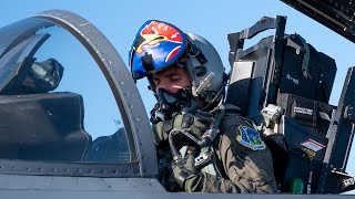 A U.S. Air Force F-15E Strike Eagle Takes Part in Daily Operations at RAF Lakenheath, England