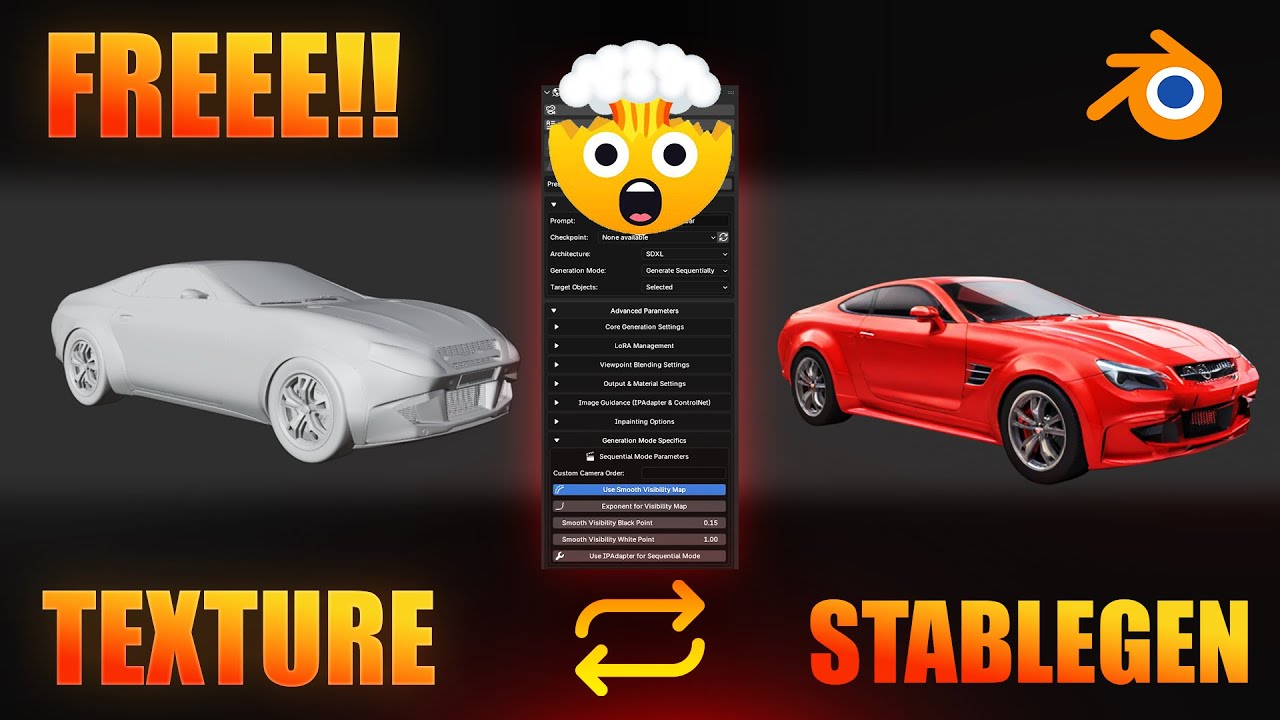 THIS FREE!! AI Texture Generator ⚙️ Inside Blender Will Blow Your Mind! (StableGen Tutorial)