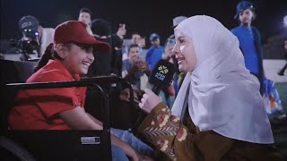 ماريا قحطان تكرم طفلة من ذوي الإحتياجات الخاصة حضرت حفلتها 