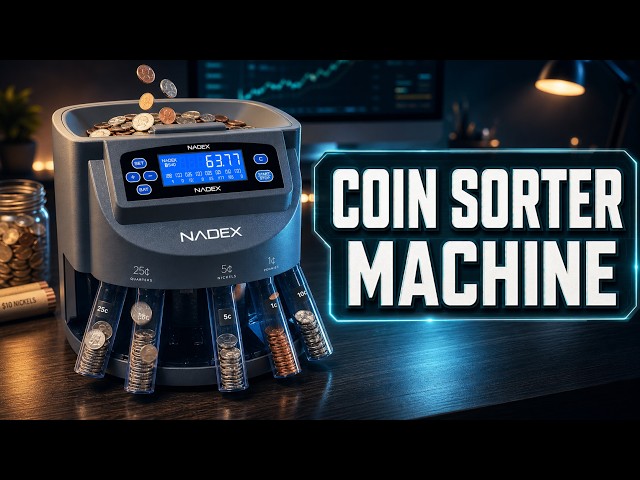 Vídeo relacionado con VEVOR Contador de Monedas Euro Profesional 220 V 300 Monedas por Minuto, Clasificador de Monedas Pantalla LED de 7 Dígitos, Máquina de Conteo de Monedas con 8 Cajas de Recolección de Alta Precisión