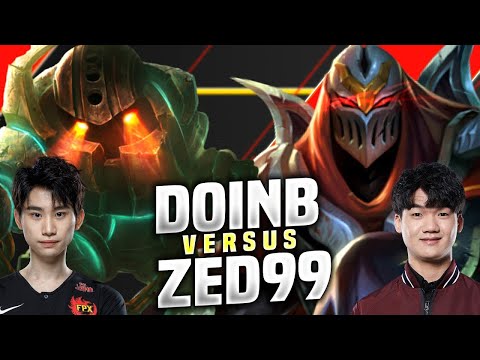 BEST ZED KOREA vs DOINB!   ZED99 Plays Zed Mid vs DoinB Nautilus!   KR SoloQ Patch 10 14