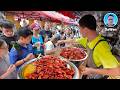 Local Market In Shandong China Crispy Fried Fish Saucy Ribs Endless Delicacies