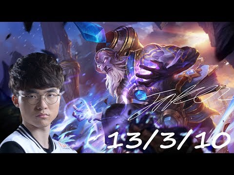T1 Faker Stream: Faker Ryze KDA 13/3/10.