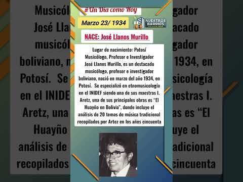 #UnDiaComoHoy #Bolivia Nace 23/03/2026 José Llanos Murillo en Potosí Betanzos #nnbbhistoria #Bolivia