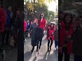 Tall Asian Girl Walking On The Street