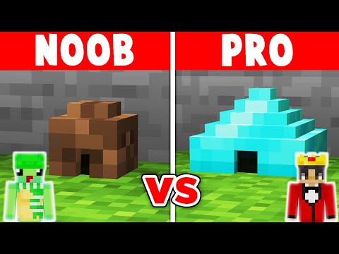 Minecraft NOOB vs PRO: SAFEST TINY HOUSE BUILD CHALLENGE
