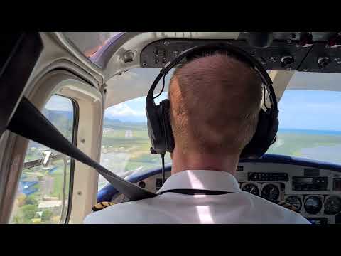 East Air landing at Cairns Airport from Lizard Island