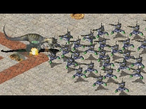 How many Robot Tanks can 1 T-Rex stop? (Fully Upgraded) - Red Alert 2