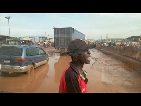 terrible state of sango ota road in Lagos