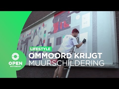 Rik maakt muurschildering in Ommoord en verwerkt er verhalen van bewoners in | Lifestyle
