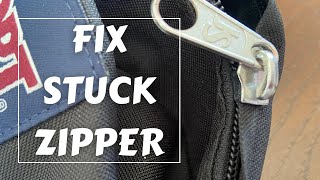How to fix a stuck zipper on backpack