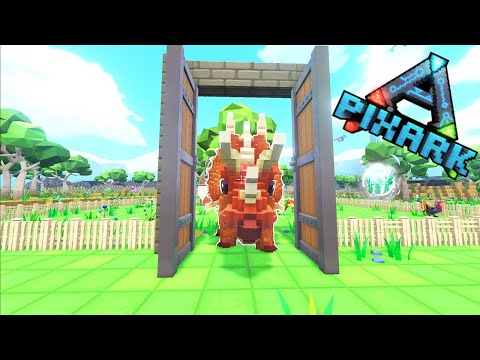 PixARK #08 - FIZEMOS O CERCADO E DOMAMOS UM TRIKE!