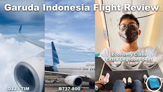 Garuda Indonesia Flight Review | B737-800 | Economy Class Extra Legroom Seat | DJJ-TIM