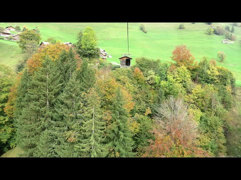 Wiesenberg - Unterschwändli Luftseilbahn Talfahrt 2022 Seilbahn téléphérique cable car