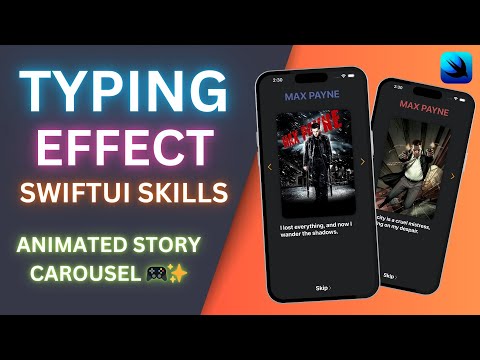 🔥 SwiftUI Typing Effect | Animated Story Carousel 🎮✨