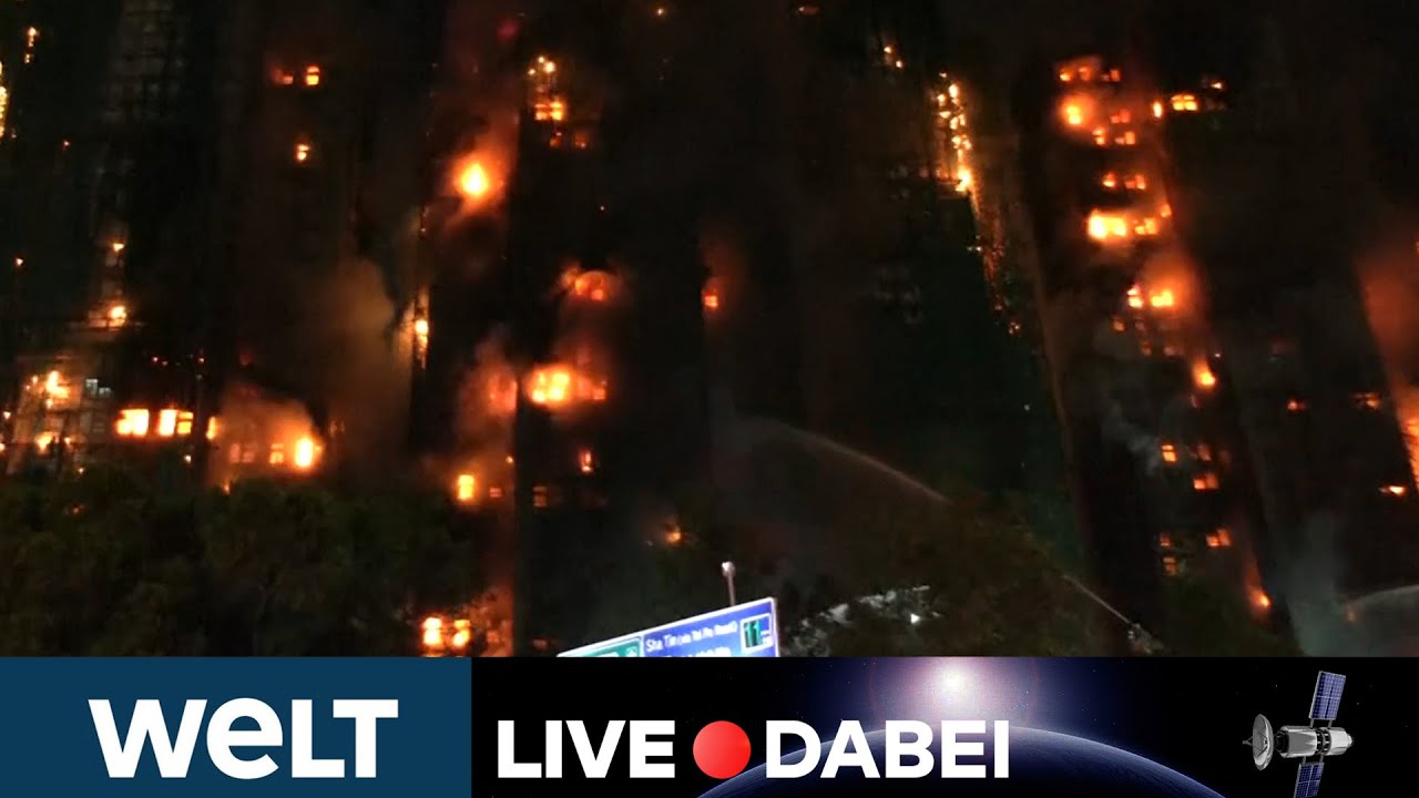 SCHOCK IN CHINA: Inferno in Hongkong! Heftiges Feuer wütet in Hochhaus I WELT LIVE DABEI