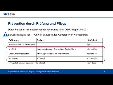 Wartung und Pflege von wassergemischtem Kühlschmierstoff KSS BGHM 44314