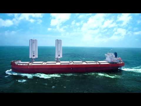 Cargo ship sets sail to test wind power at sea