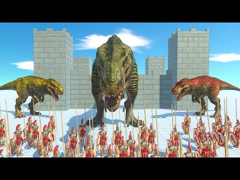 NEW T-REX defending CASTLE vs EVERY UNIT - animal revolt battle simulator T-REX - strategy moon