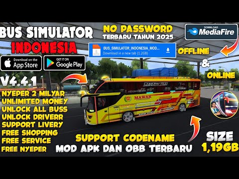 🔥 Bus Simulator Indonesia MOD APK v4.41 (2025) | Unlimited Money 💰 All Buses Unlocked | No Password