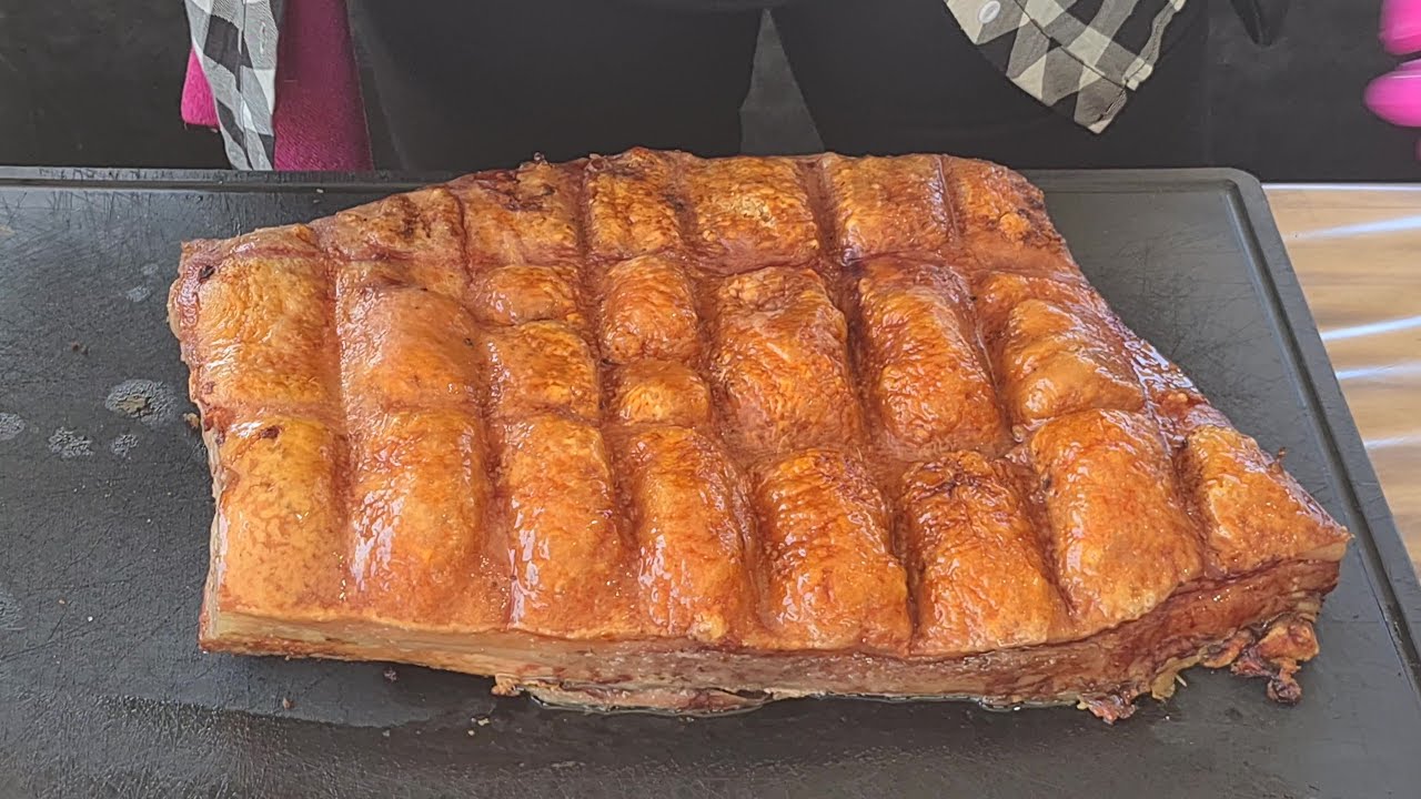 Brazilian barbecue of pork belly  - pancetta with crispy skin