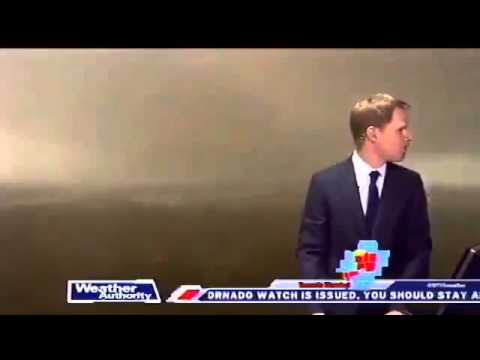Frightening Moment Weatherman was forced to flee as TORNADO he was reporting on BORE DOWN on him