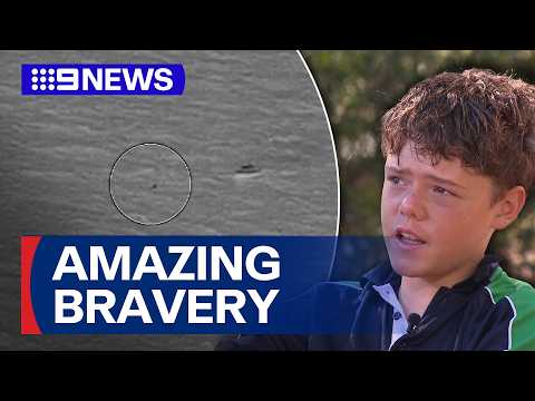 13-year-old hero swims for hours to save his family stranded at sea | 9 News Australia