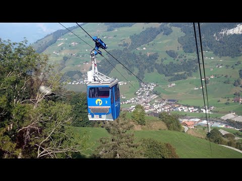 Dallenwil - Wiesenberg Luftseilbahn Talfahrt 2023 Seilbahn téléphérique cable car