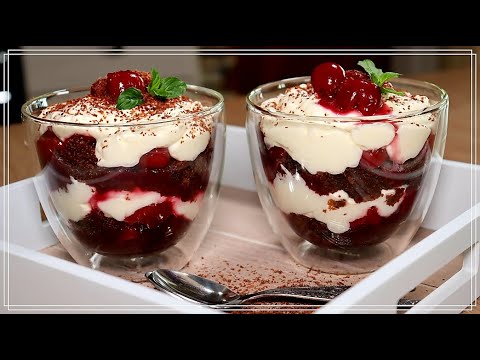 Black Forest cake in a glass, delicious and super moist